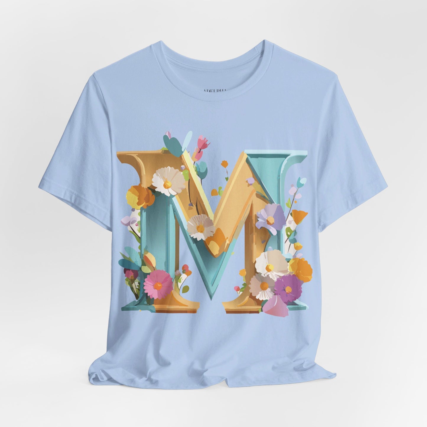 Natural Cotton Tee Shirt - Letters Collection - M Printify