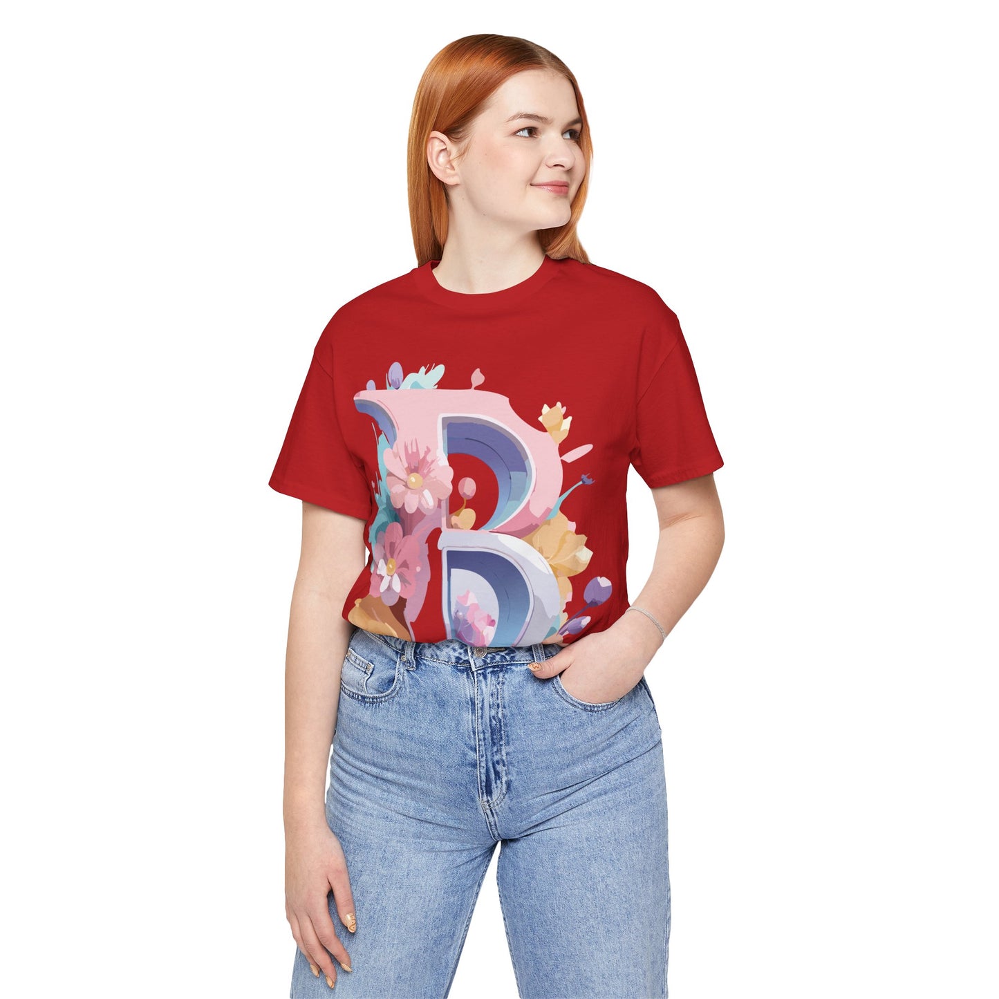 Natural Cotton Tee Shirt - Letters Collection - B Printify