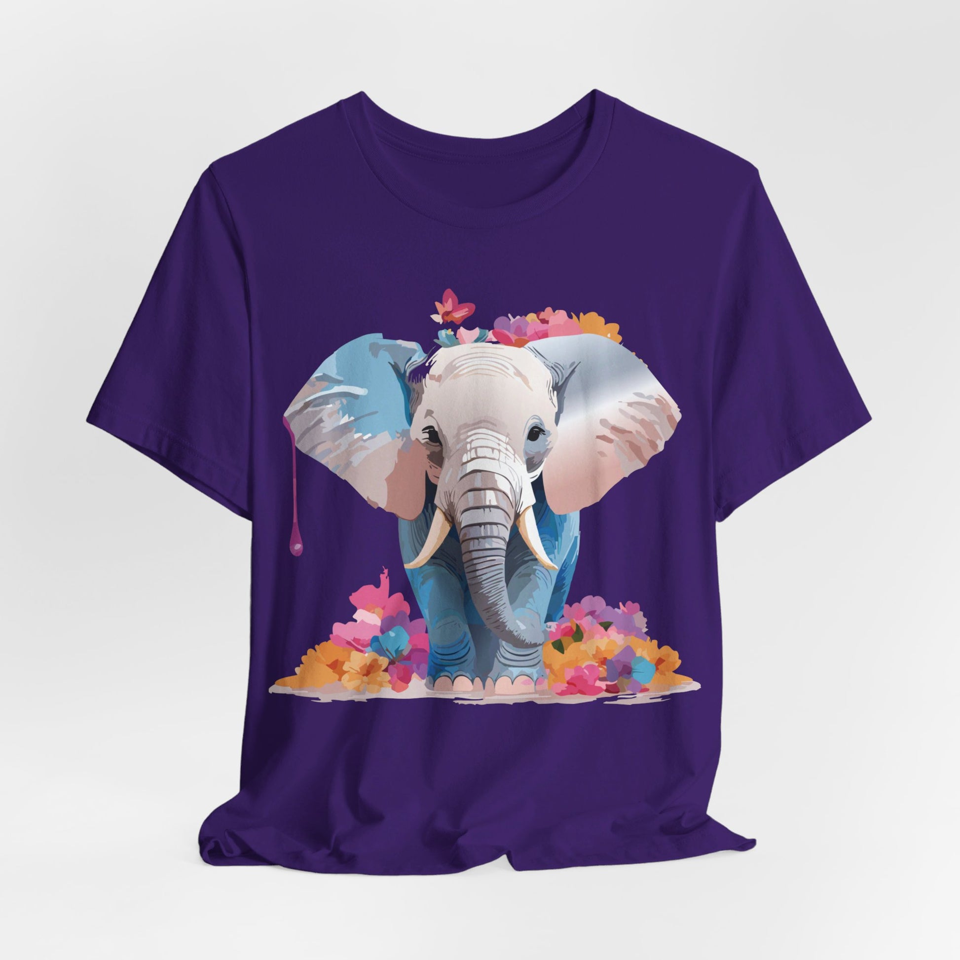 Natural Cotton Tee Shirt with Elephant Printify