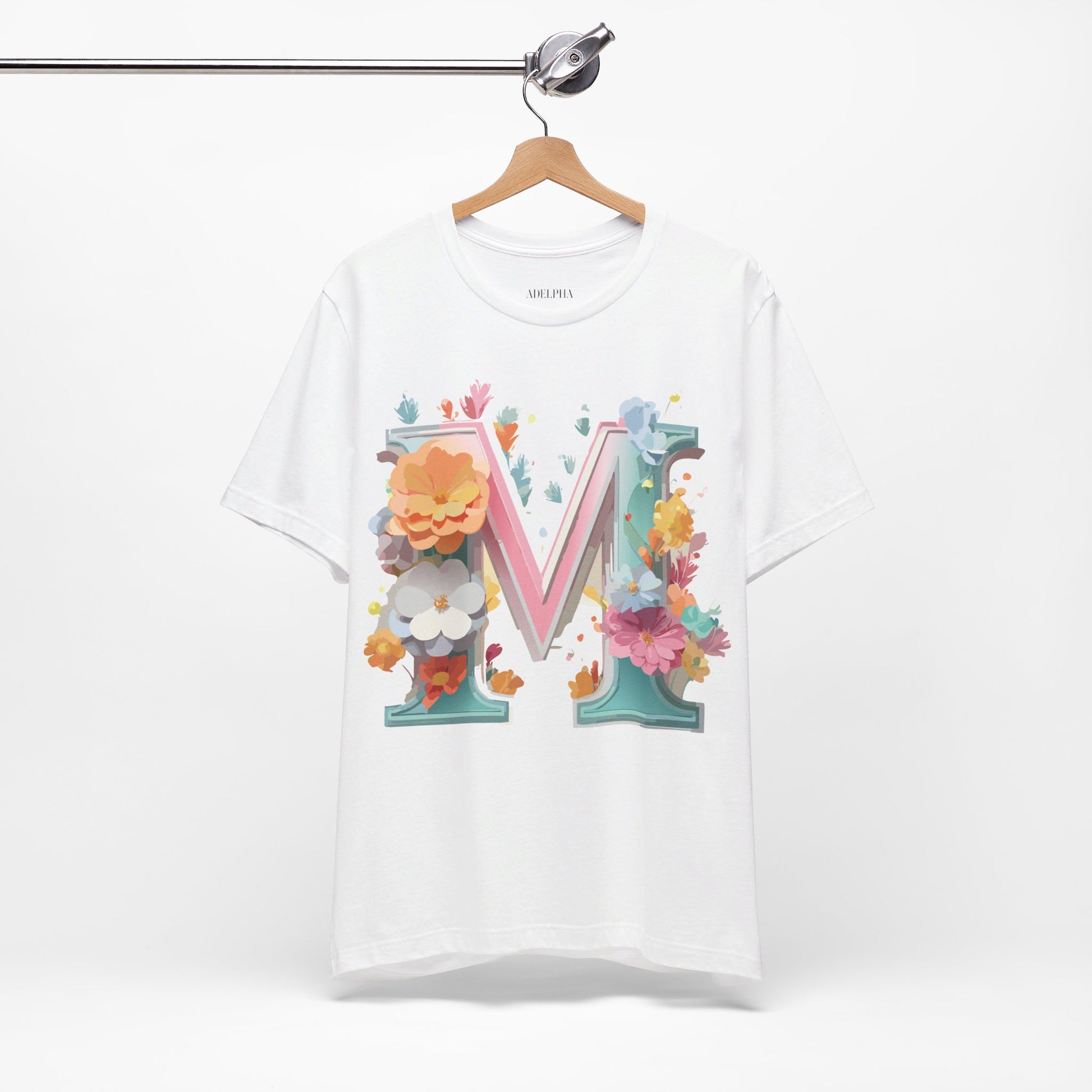 Natural Cotton Tee Shirt - Letters Collection - M Printify