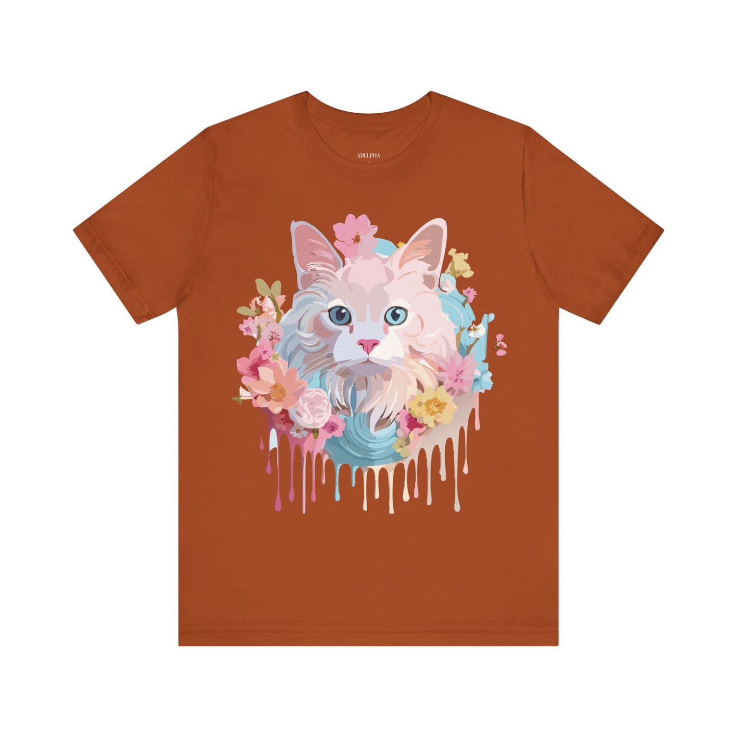 Natural Cotton Tee Shirt with Cat Printify