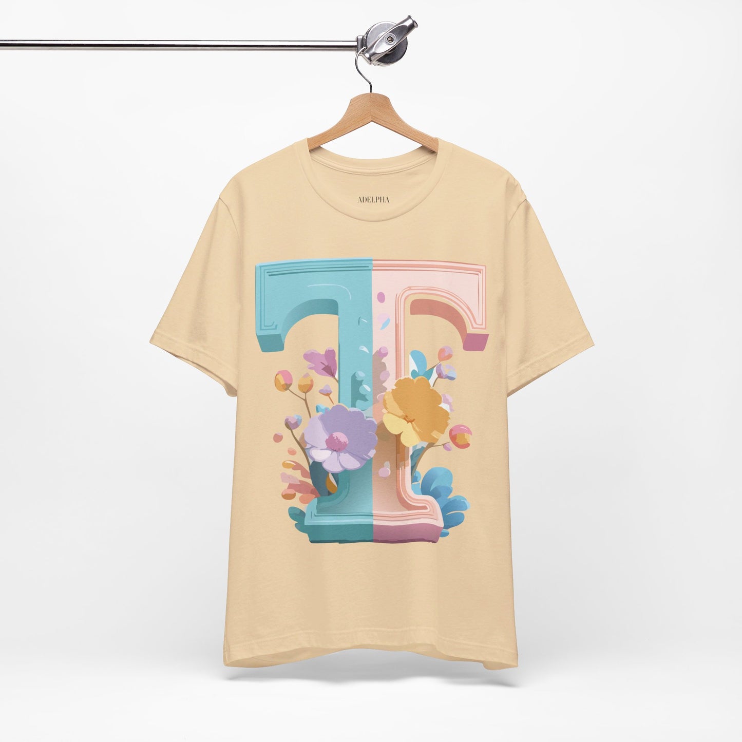Natural Cotton Tee Shirt - Letters Collection - T Printify