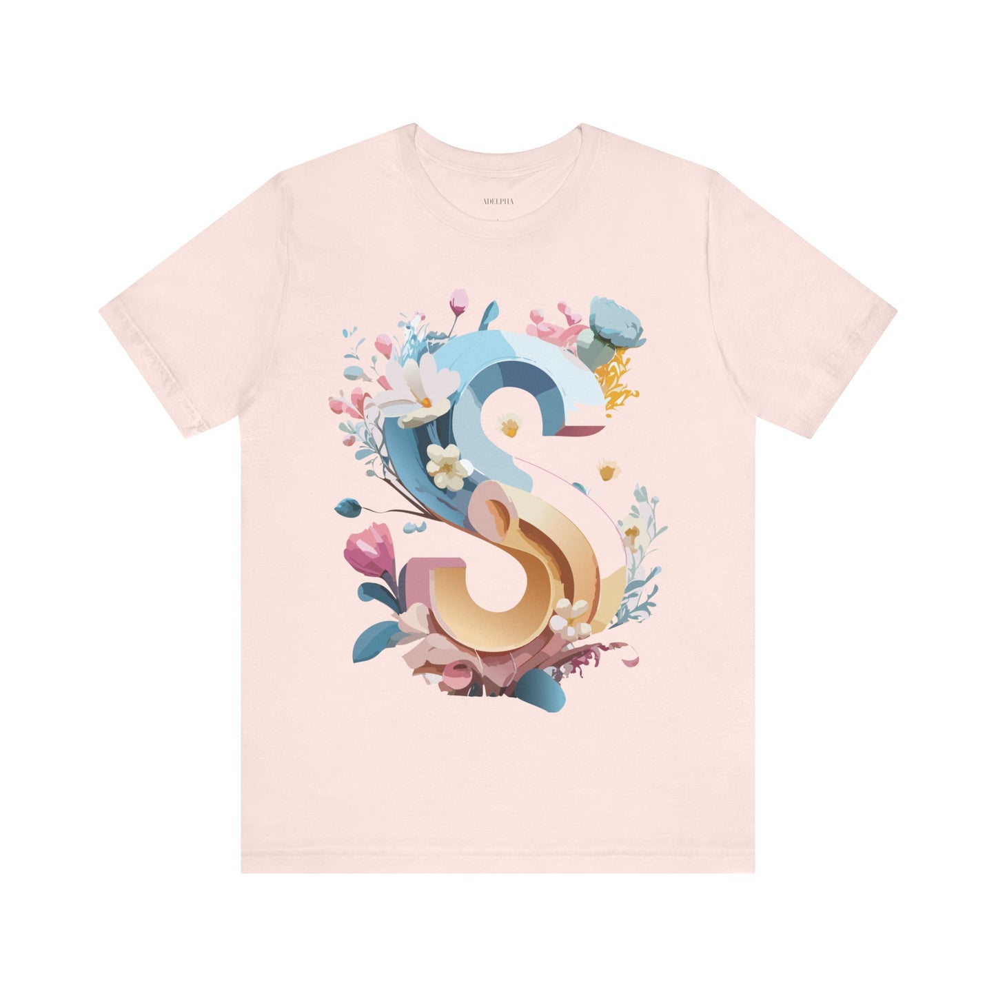 Natural Cotton Tee Shirt - Letters Collection - S Printify