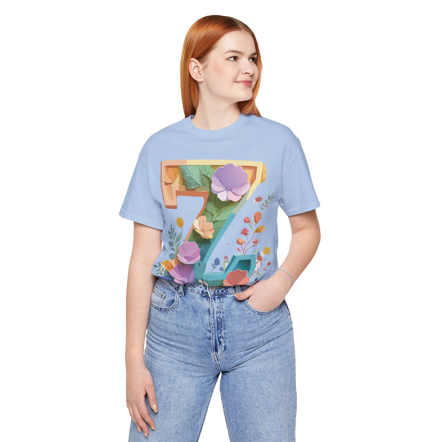 Natural Cotton Tee Shirt - Letters Collection - Z Printify