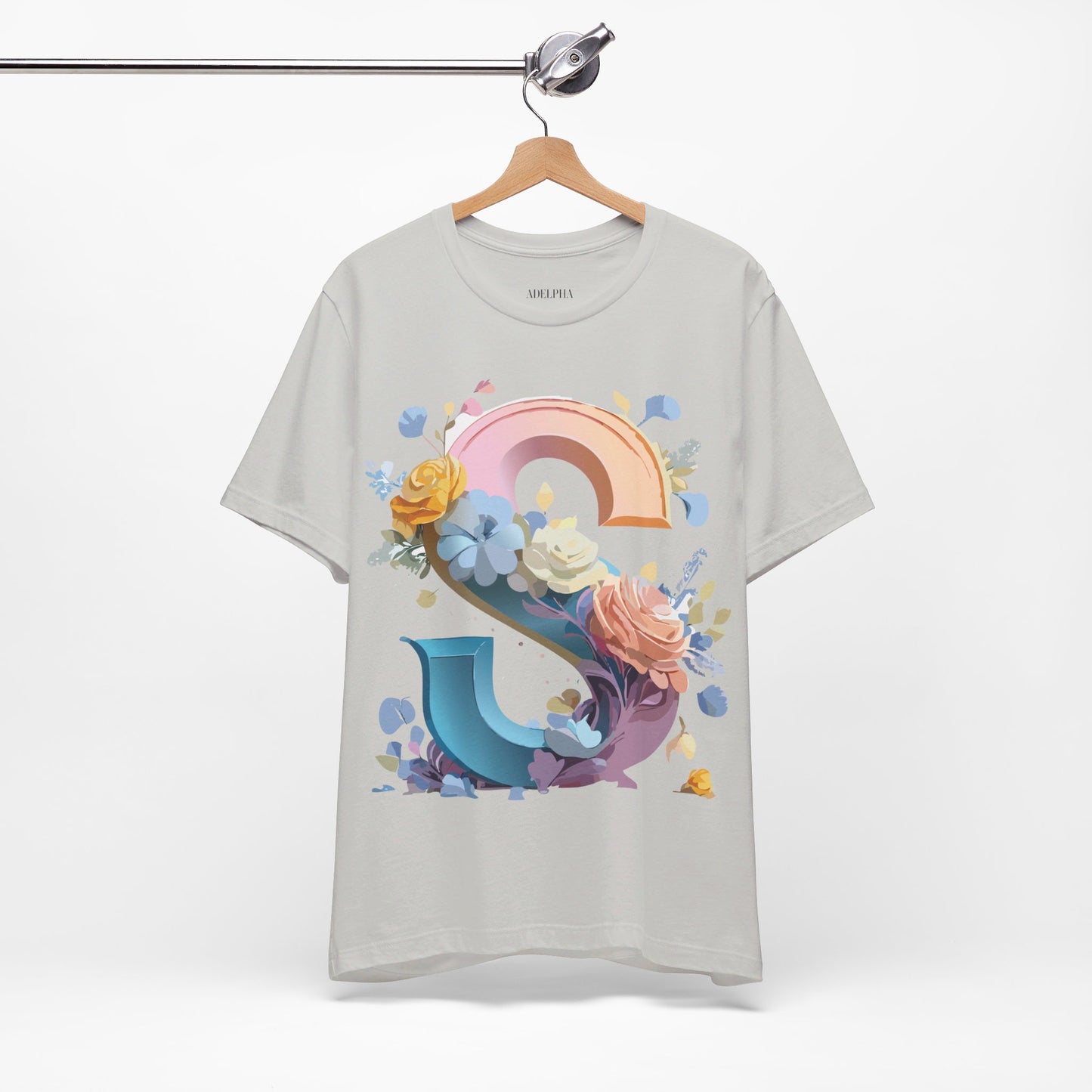 Natural Cotton Tee Shirt - Letters Collection - S Printify
