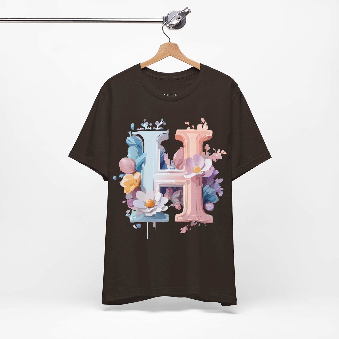 Natural Cotton Tee Shirt - Letters Collection - H Printify