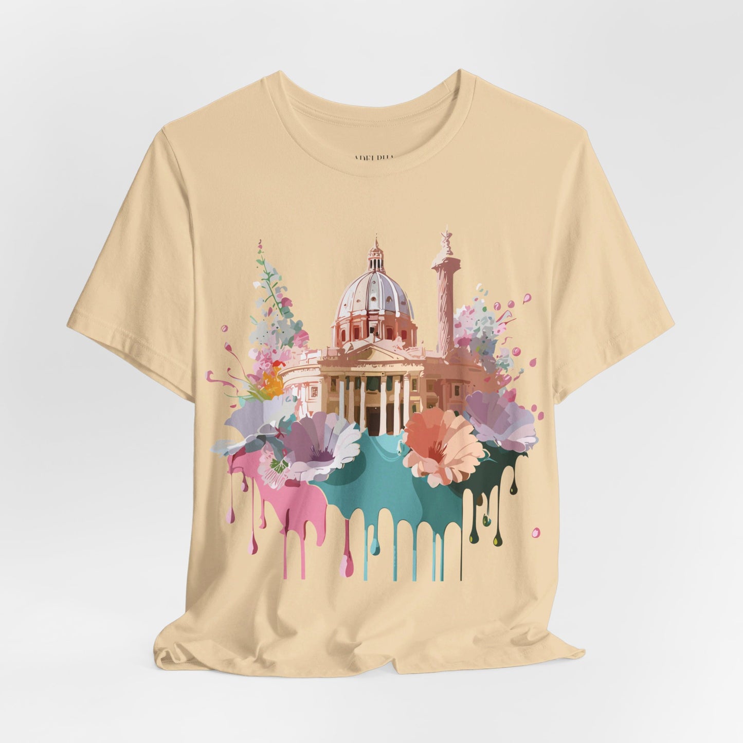 Natural Cotton Tee Shirt - Beautiful Places Collection - Rome Printify