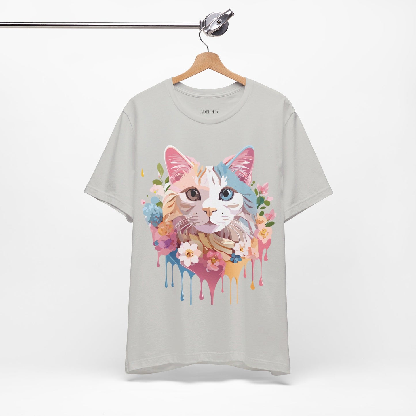 Natural Cotton Tee Shirt with Cat Printify