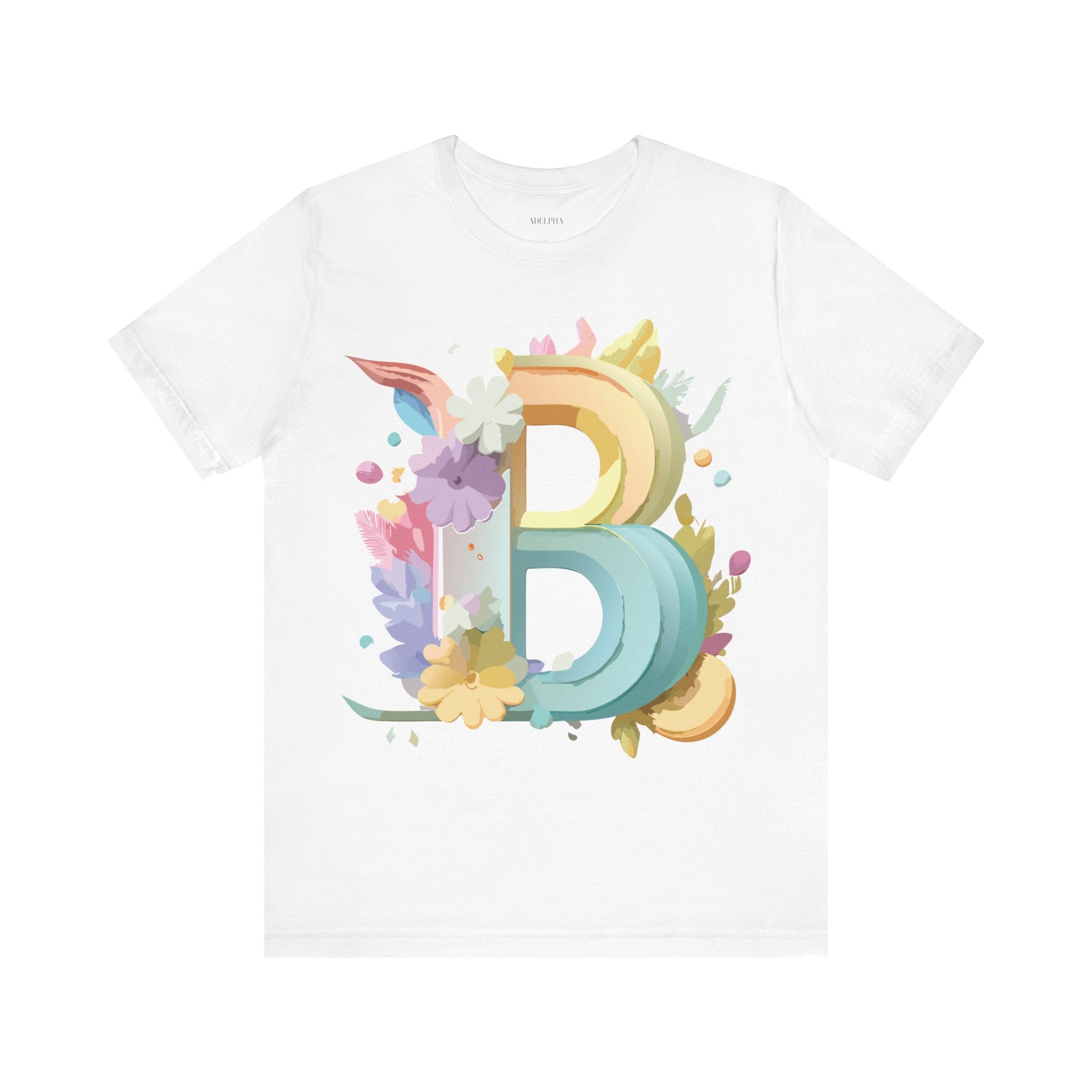 Natural Cotton Tee Shirt - Letters Collection - B Printify