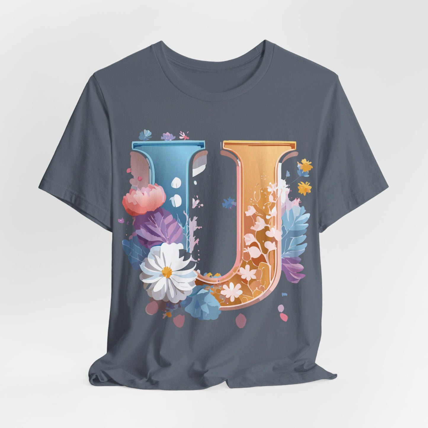 Natural Cotton Tee Shirt - Letters Collection - U Printify