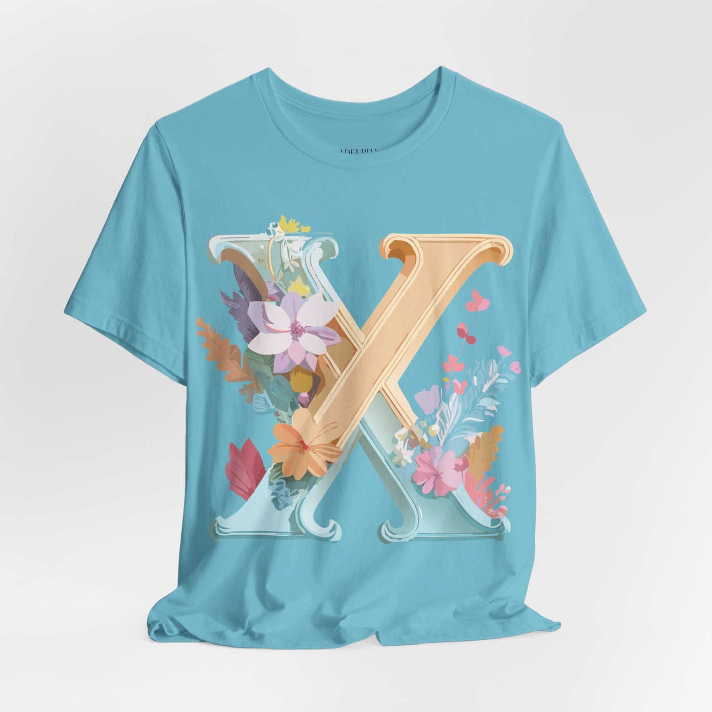 Natural Cotton Tee Shirt - Letters Collection - X Printify