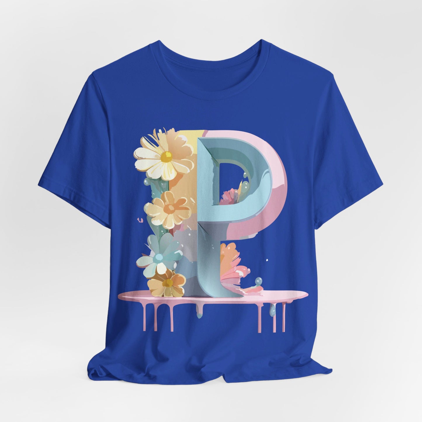 Natural Cotton Tee Shirt - Letters Collection - P Printify