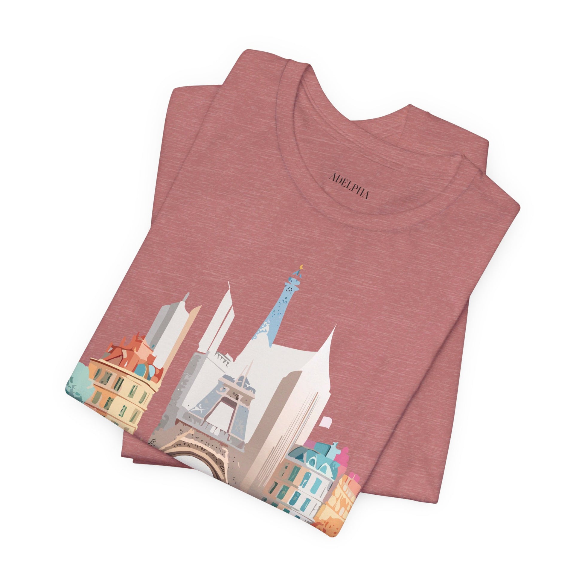 Natural Cotton Tee Shirt - Beautiful Places Collection - Paris Printify