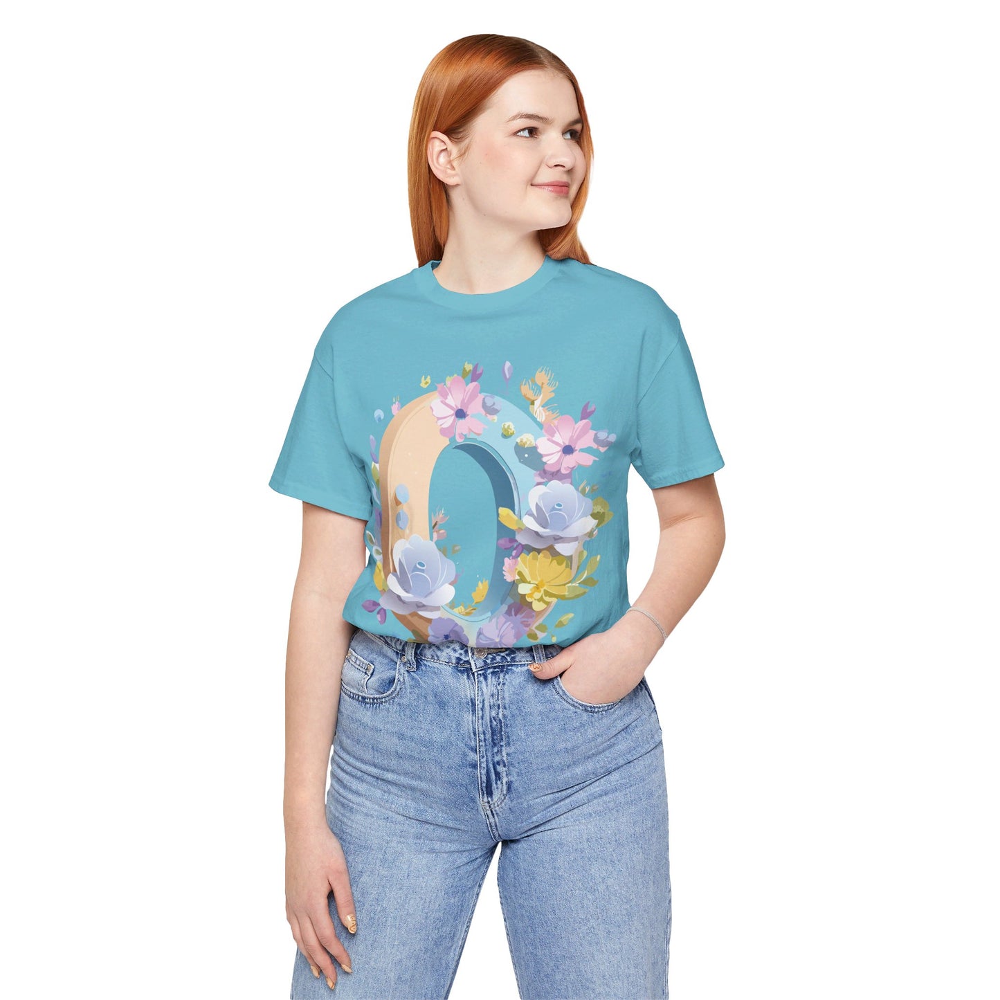 Natural Cotton Tee Shirt - Letters Collection - O Printify