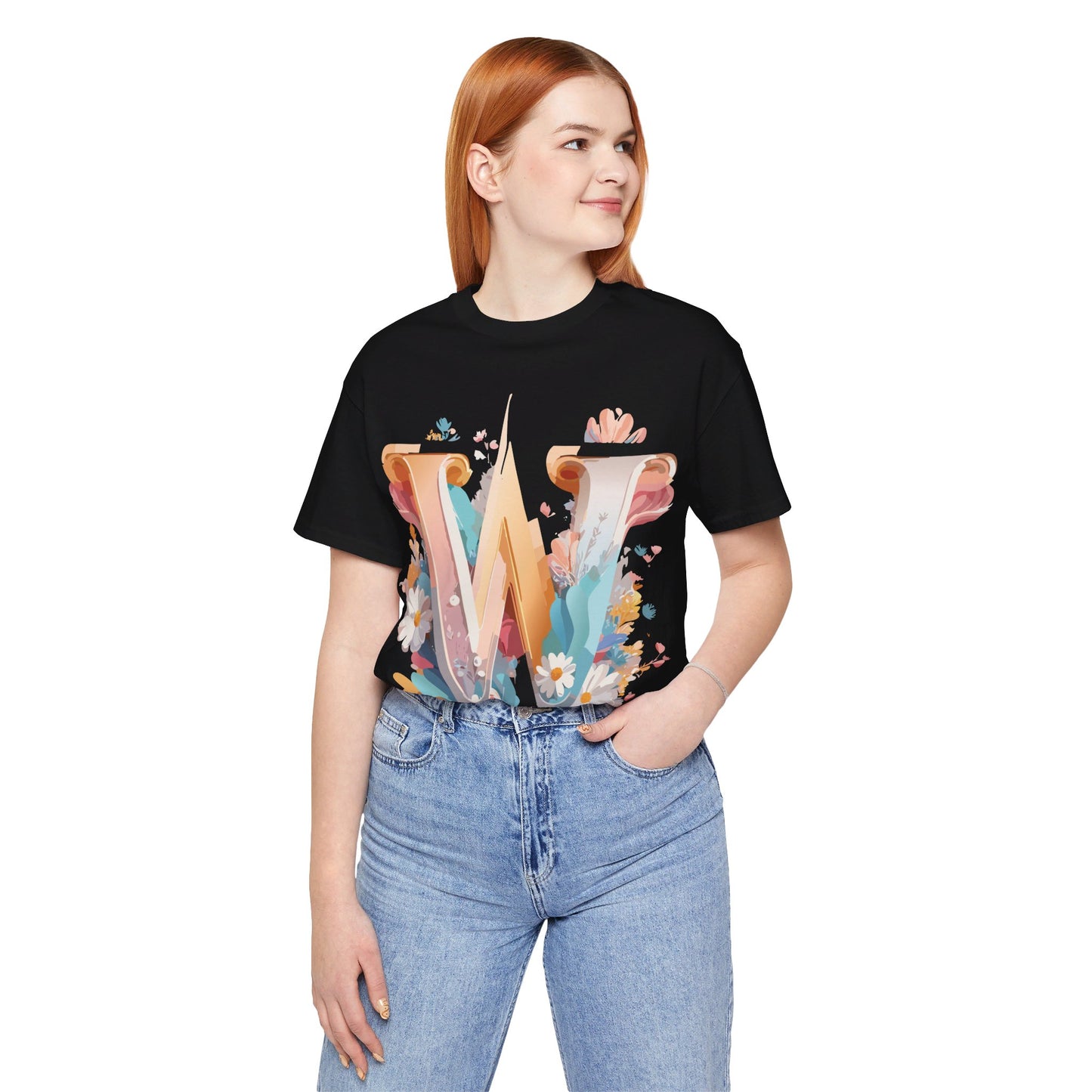 Natural Cotton Tee Shirt - Letters Collection - W Printify