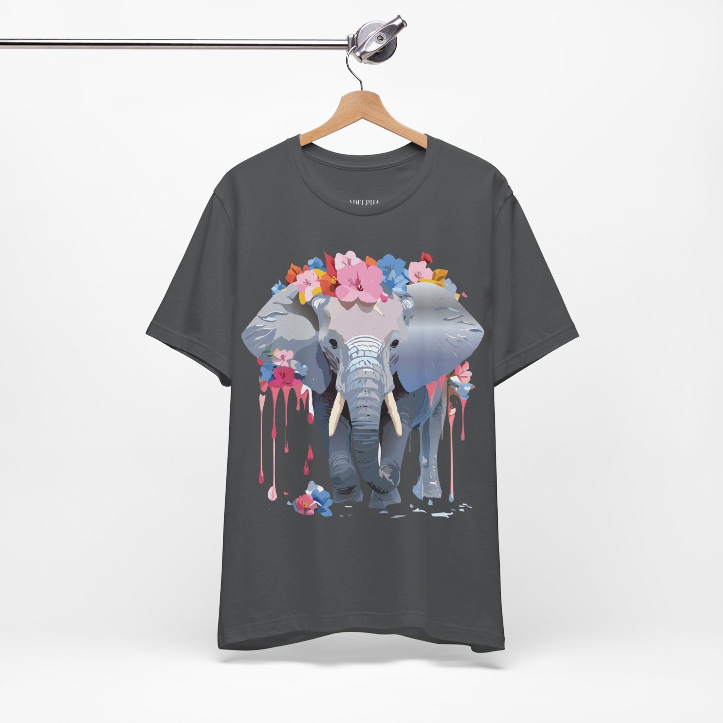Natural Cotton Tee Shirt with Elephant Printify