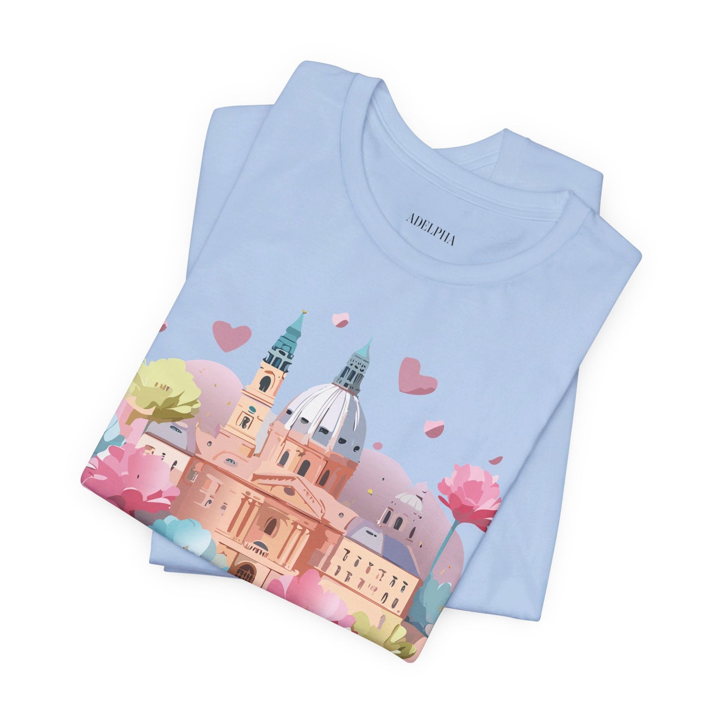 Natural Cotton Tee Shirt - Beautiful Places Collection - Prague Printify