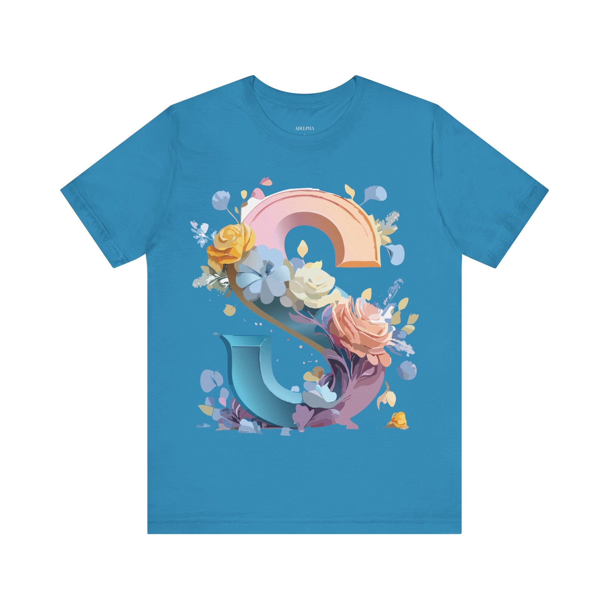 Natural Cotton Tee Shirt - Letters Collection - S Printify