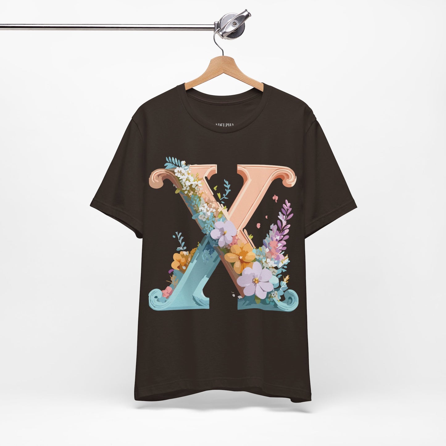 Natural Cotton Tee Shirt - Letters Collection - X Printify