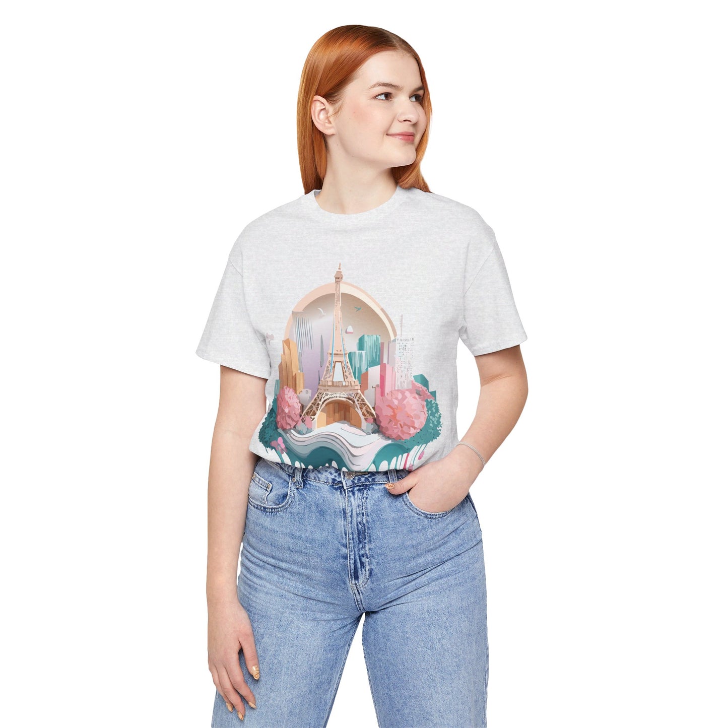 Natural Cotton Tee Shirt - Beautiful Places Collection - Paris Printify
