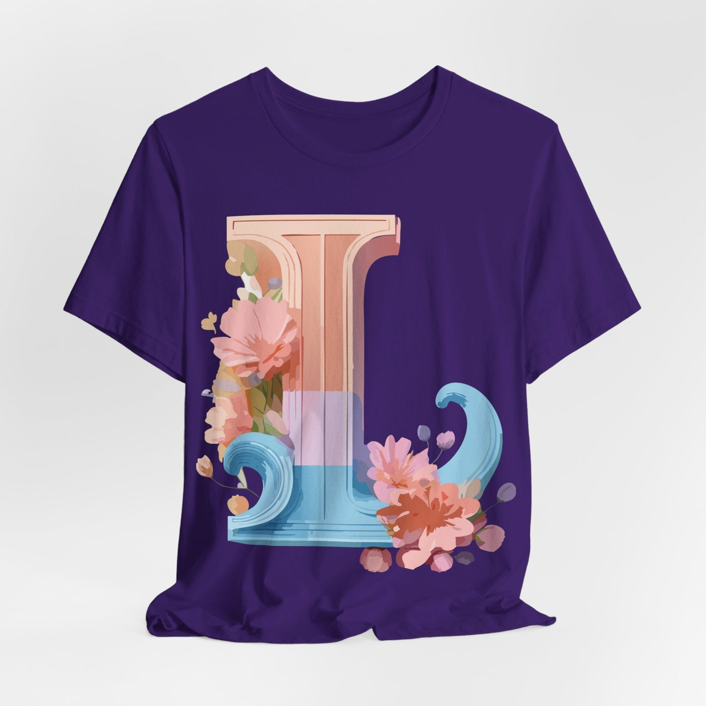 Natural Cotton Tee Shirt - Letters Collection - L Printify