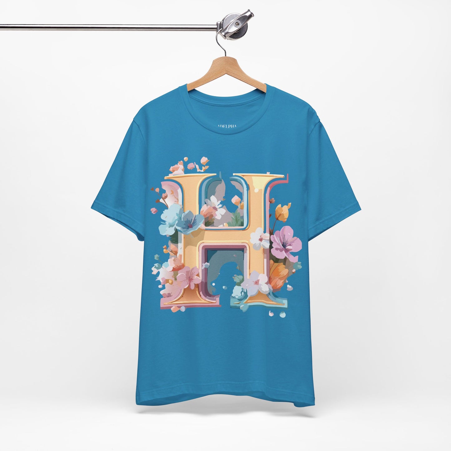 Natural Cotton Tee Shirt - Letters Collection - H Printify