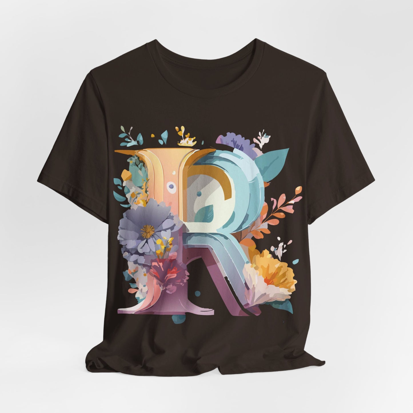 Natural Cotton Tee Shirt - Letters Collection - R Printify