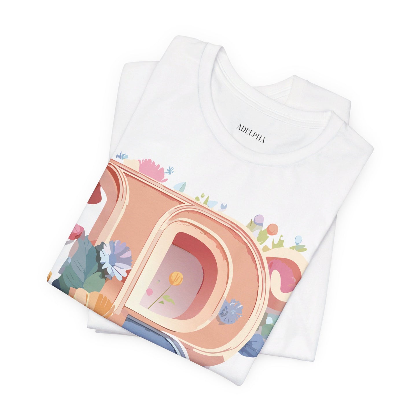 Natural Cotton Tee Shirt - Letters Collection - R Printify