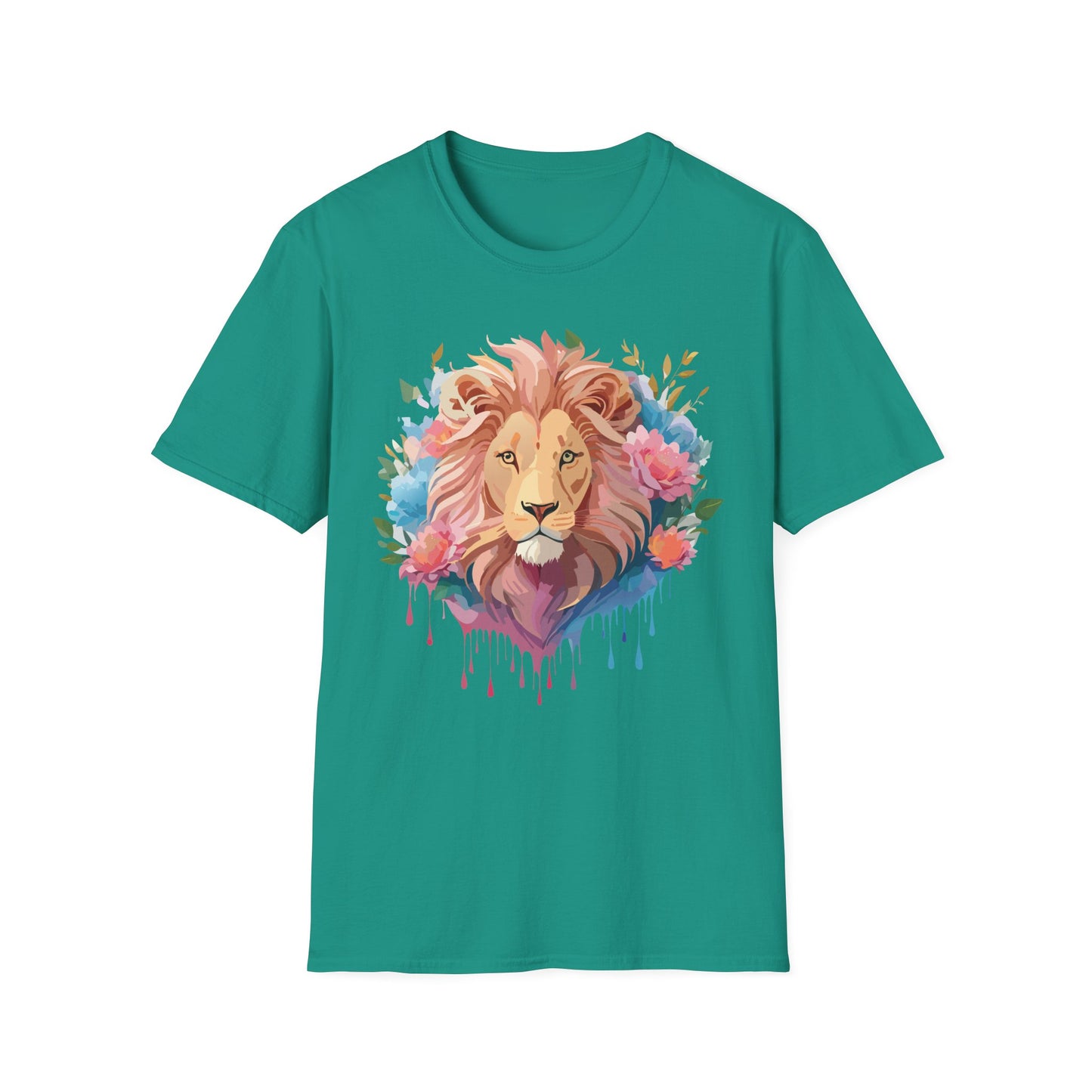 Lion Shirt, Shirt with Lion, Floral Lion Tee, Shirt with Animals
