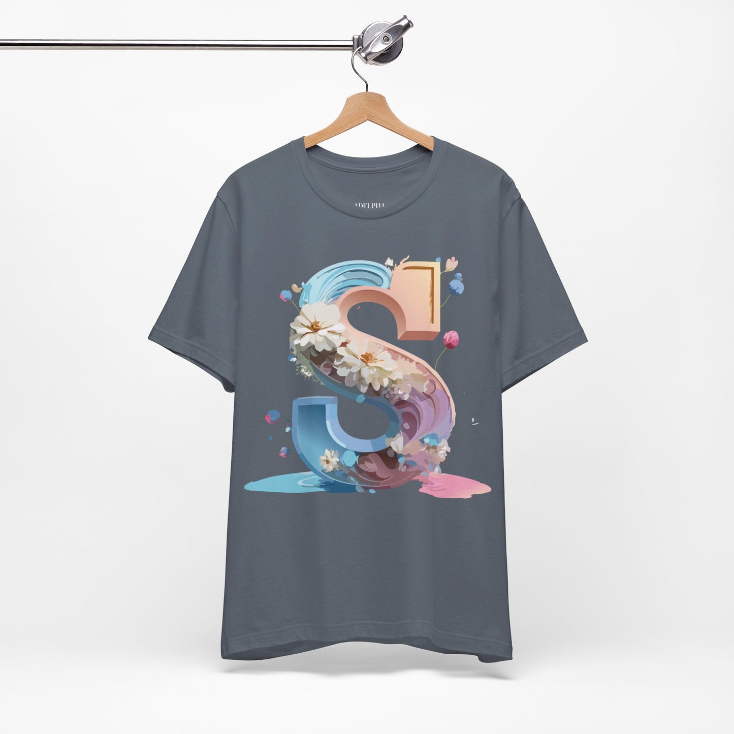 Natural Cotton Tee Shirt - Letters Collection - S Printify
