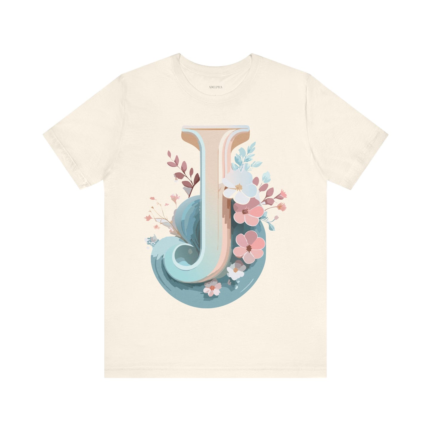 Natural Cotton Tee Shirt - Letters Collection - J Printify
