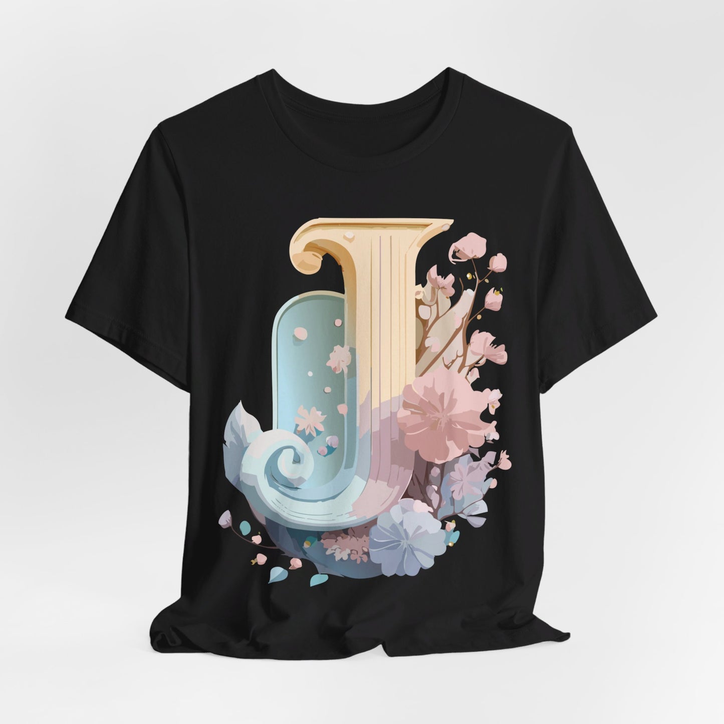 Natural Cotton Tee Shirt - Letters Collection - J Printify