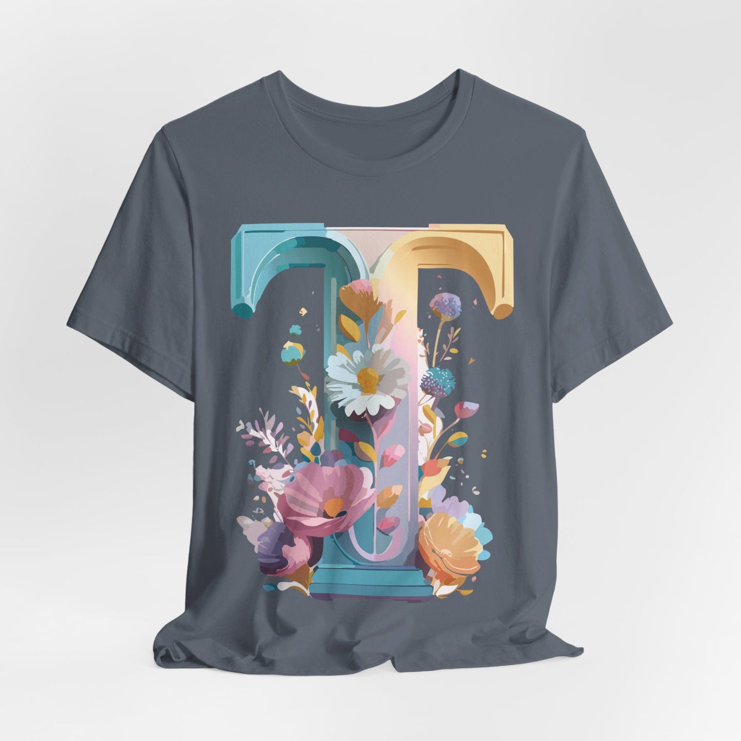 Natural Cotton Tee Shirt - Letters Collection - T Printify