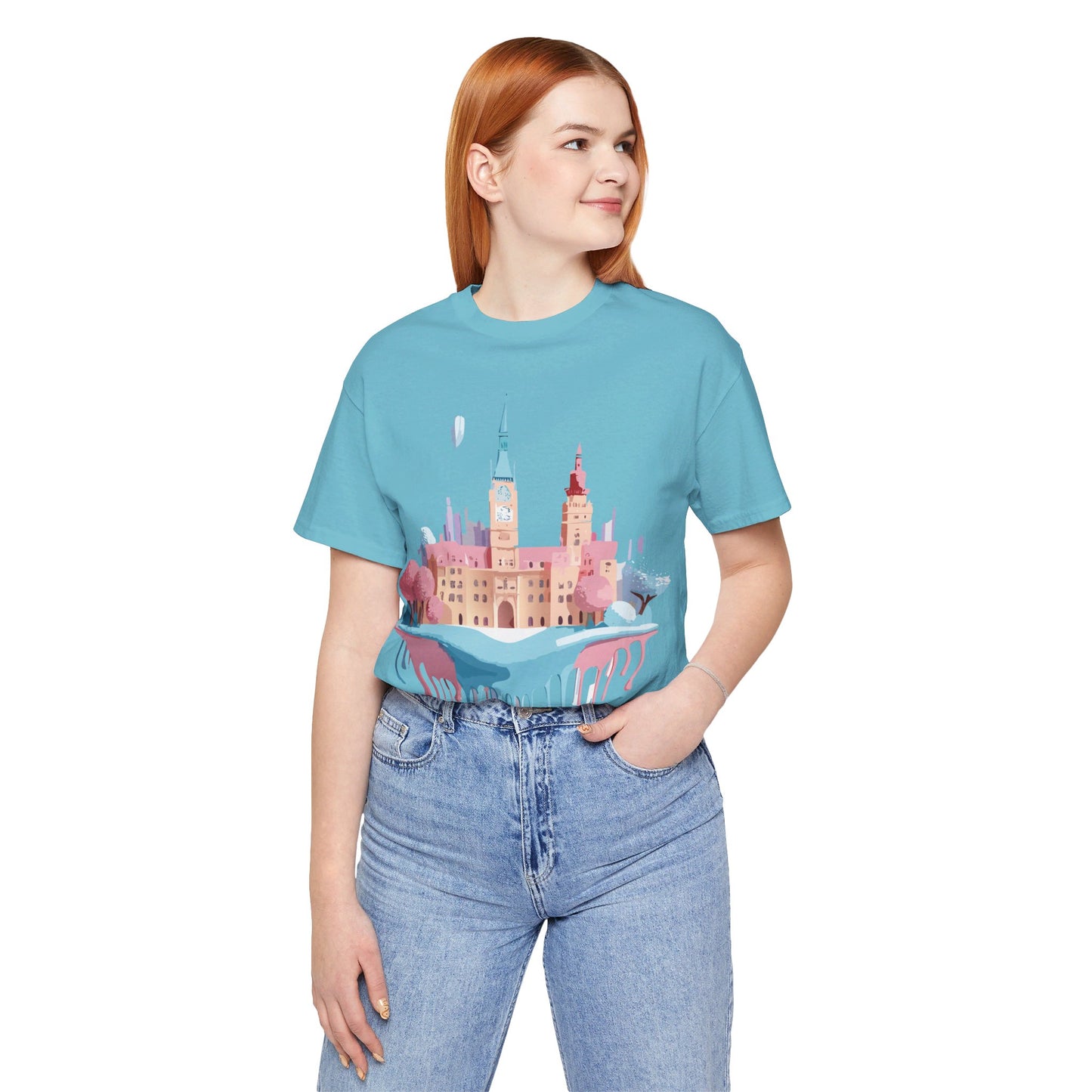 Natural Cotton Tee Shirt - Beautiful Places Collection - Prague Printify