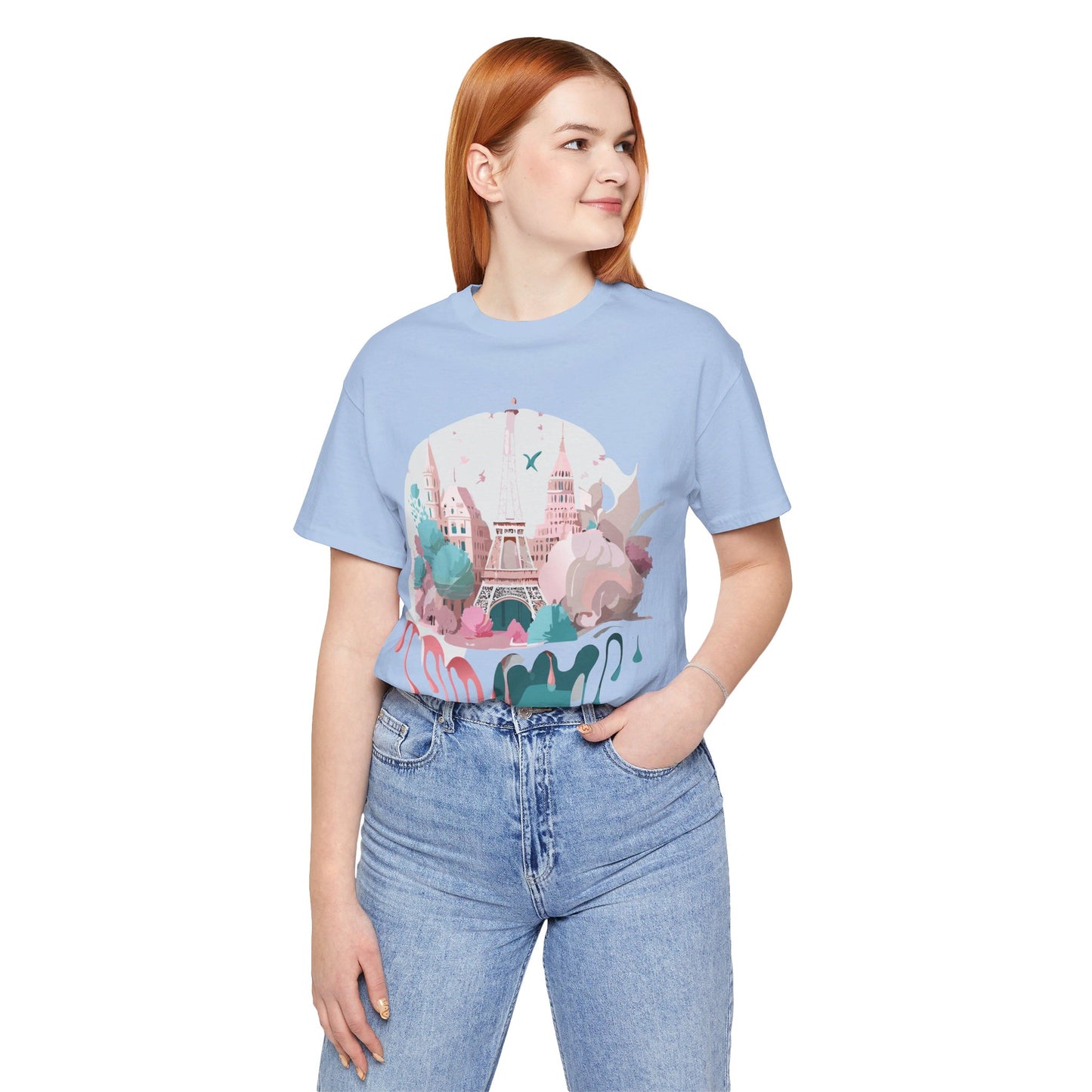 Natural Cotton Tee Shirt - Beautiful Places Collection - Paris Printify