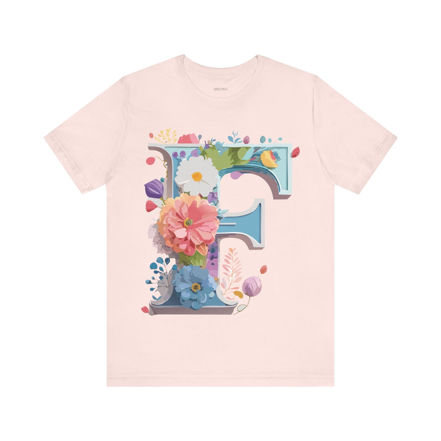 Natural Cotton Tee Shirt - Letters Collection - F Printify