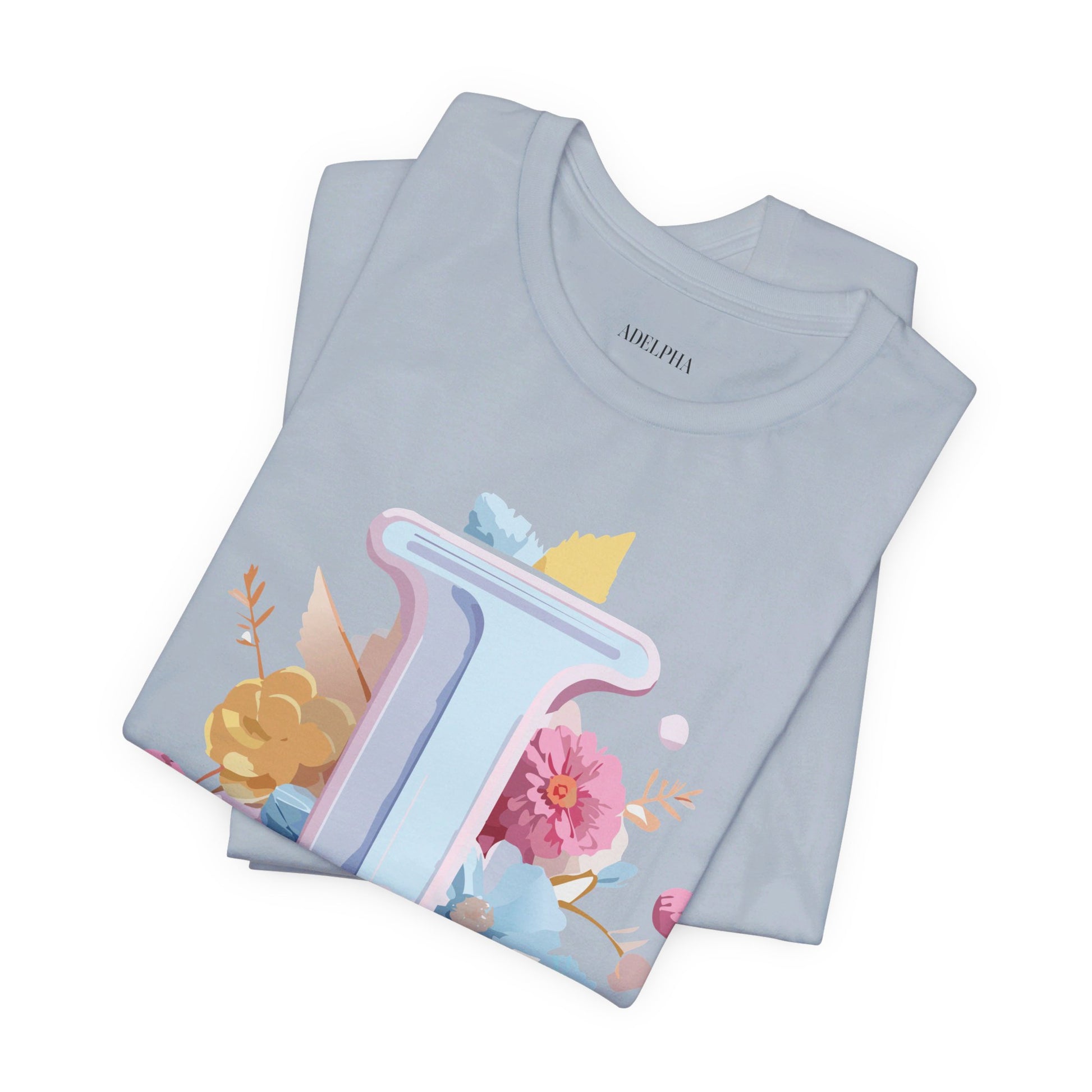 Natural Cotton Tee Shirt - Letters Collection - I Printify