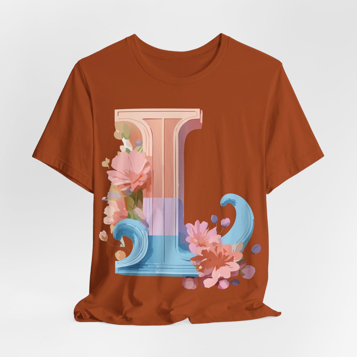 Natural Cotton Tee Shirt - Letters Collection - L Printify
