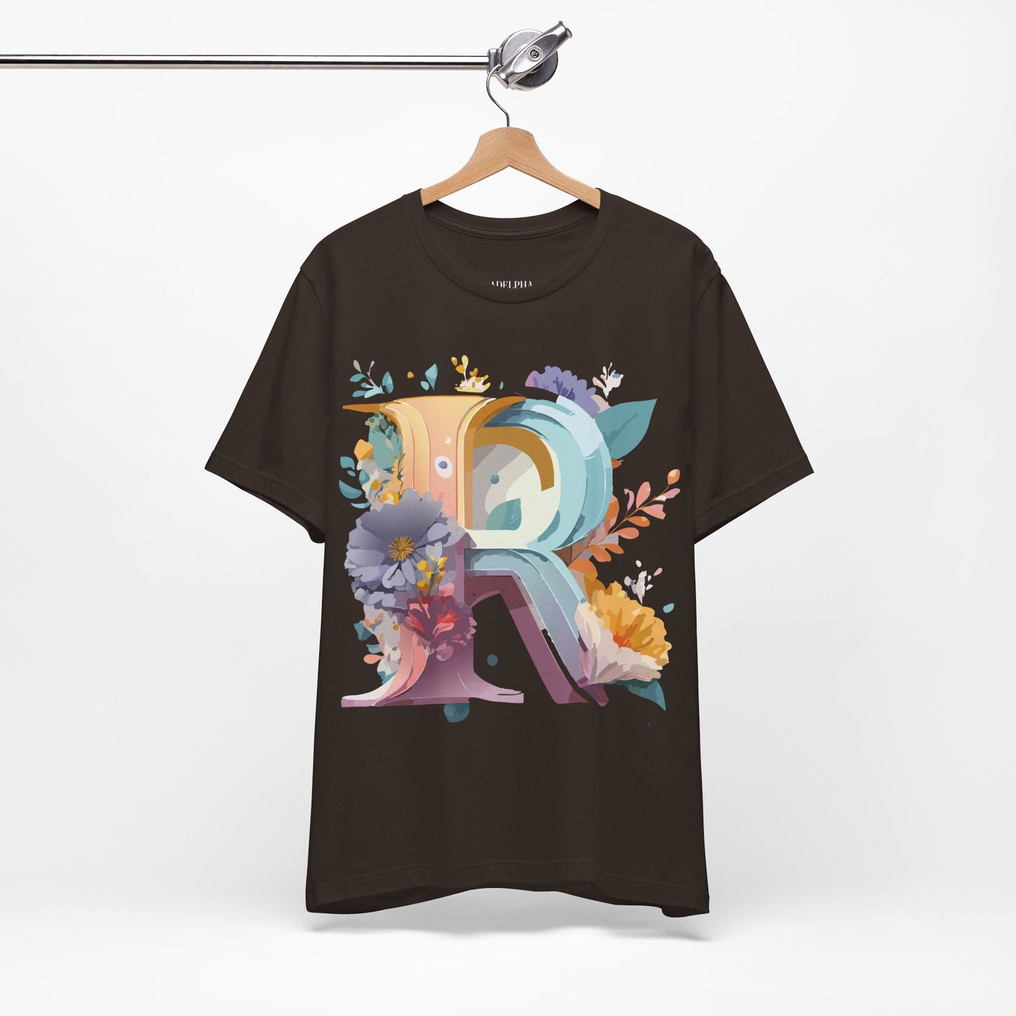Natural Cotton Tee Shirt - Letters Collection - R Printify