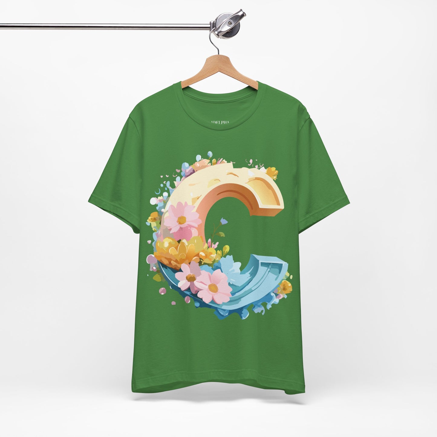 Natural Cotton Tee Shirt - Letters Collection - C Printify