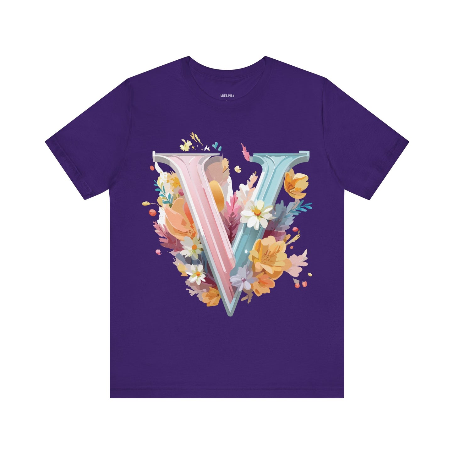 Natural Cotton Tee Shirt - Letters Collection - V Printify