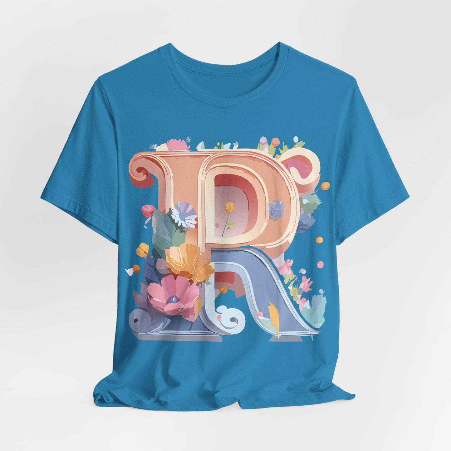 Natural Cotton Tee Shirt - Letters Collection - R Printify