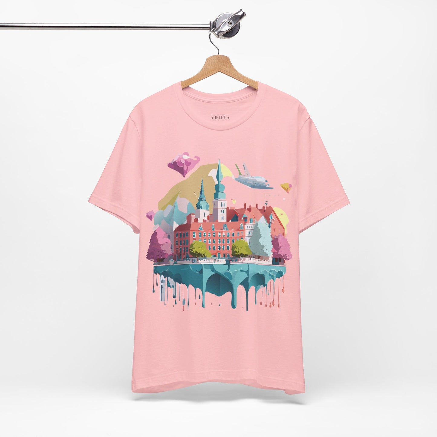Natural Cotton Tee Shirt - Beautiful Places Collection - Warnemünde and Rostock - Germany Printify
