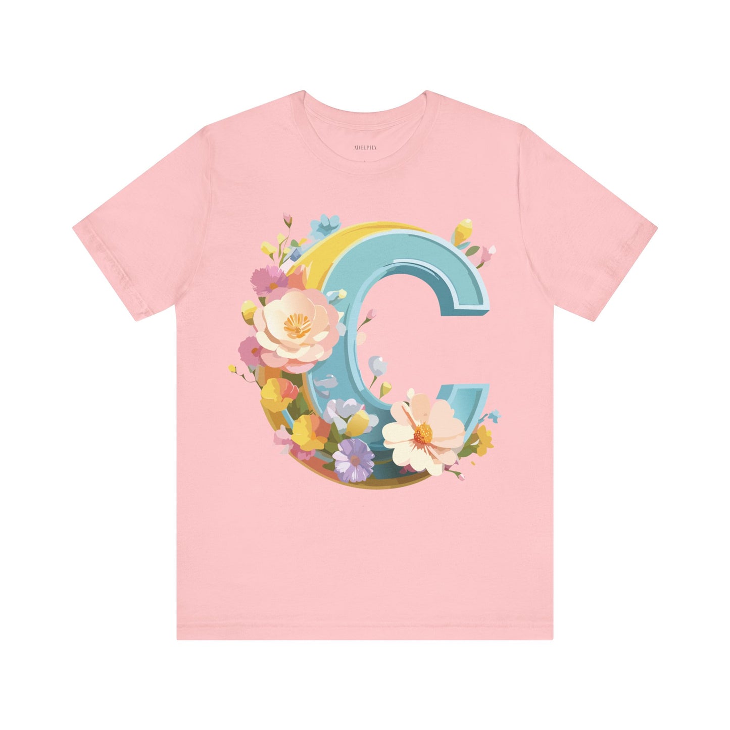 Natural Cotton Tee Shirt - Letters Collection - C Printify