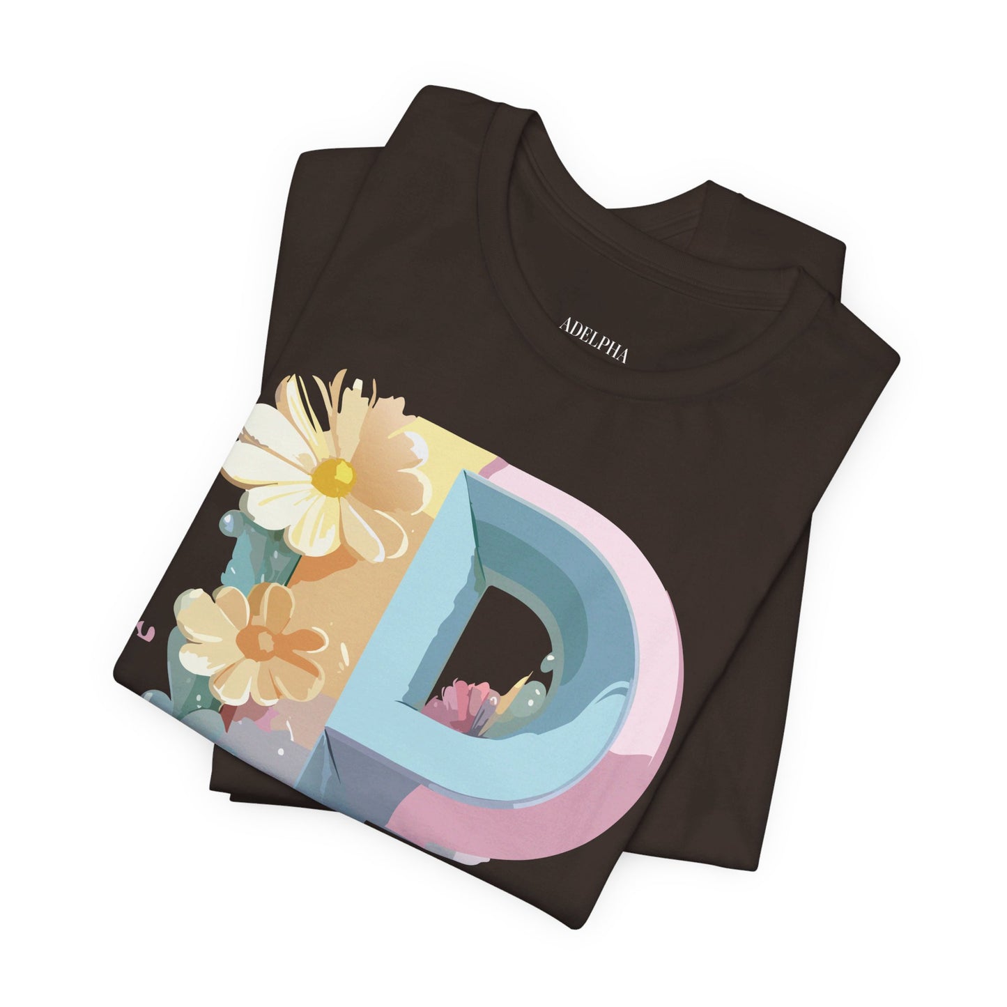 Natural Cotton Tee Shirt - Letters Collection - P Printify