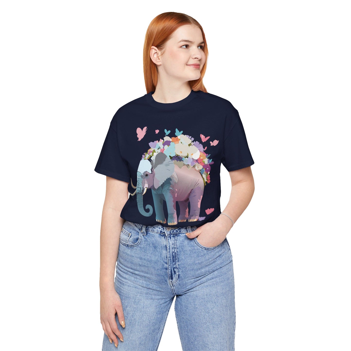 Natural Cotton Tee Shirt with Elephant Printify