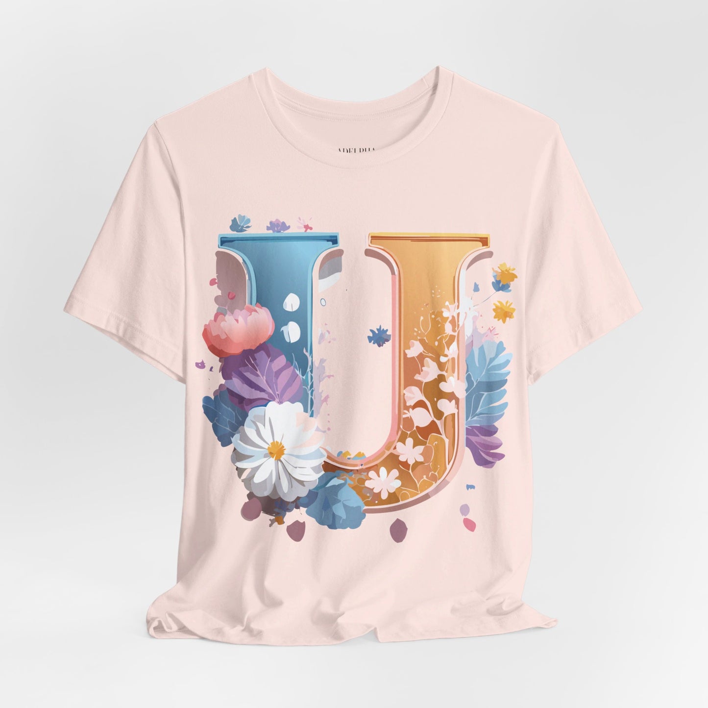Natural Cotton Tee Shirt - Letters Collection - U Printify