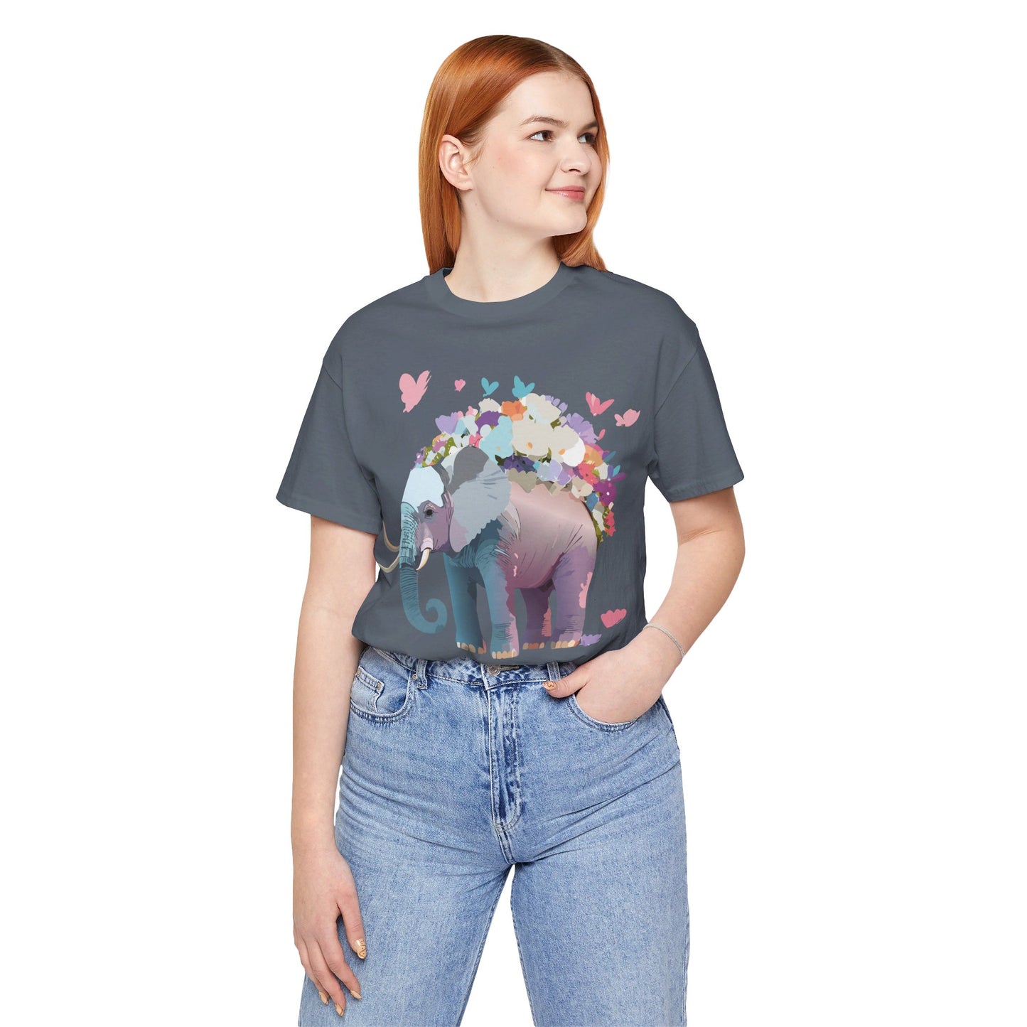 Natural Cotton Tee Shirt with Elephant Printify