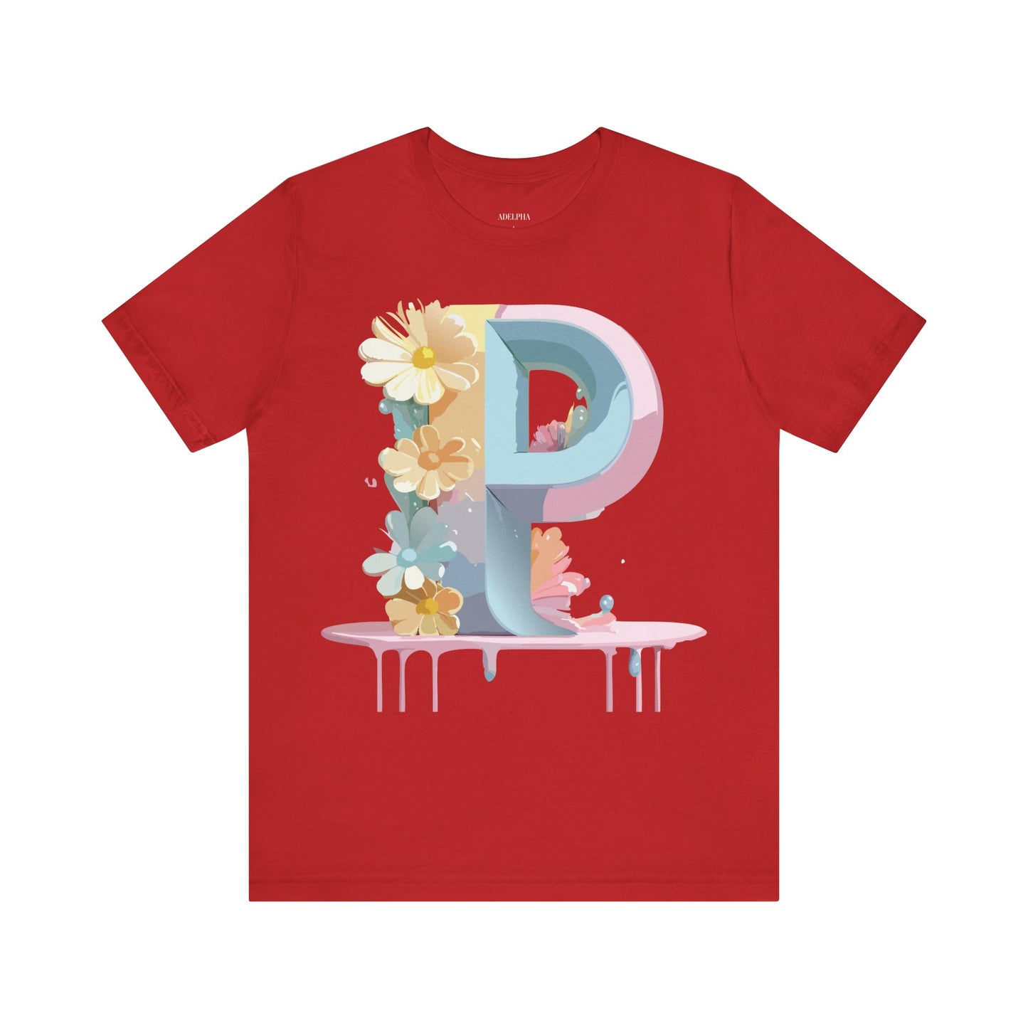 Natural Cotton Tee Shirt - Letters Collection - P Printify