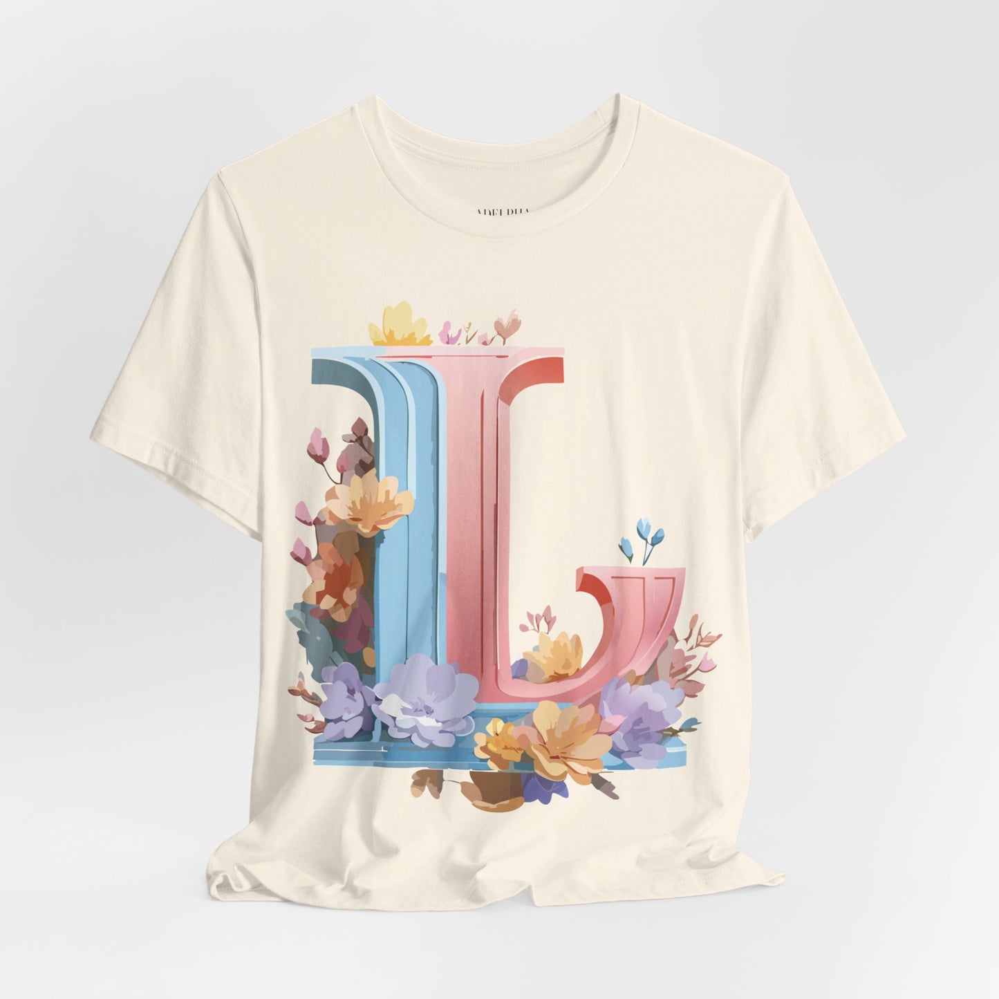 Natural Cotton Tee Shirt - Letters Collection - L Printify